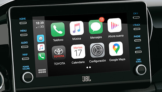 Pantalla touch screen y conectividad Android Auto y AppleCarPlay
